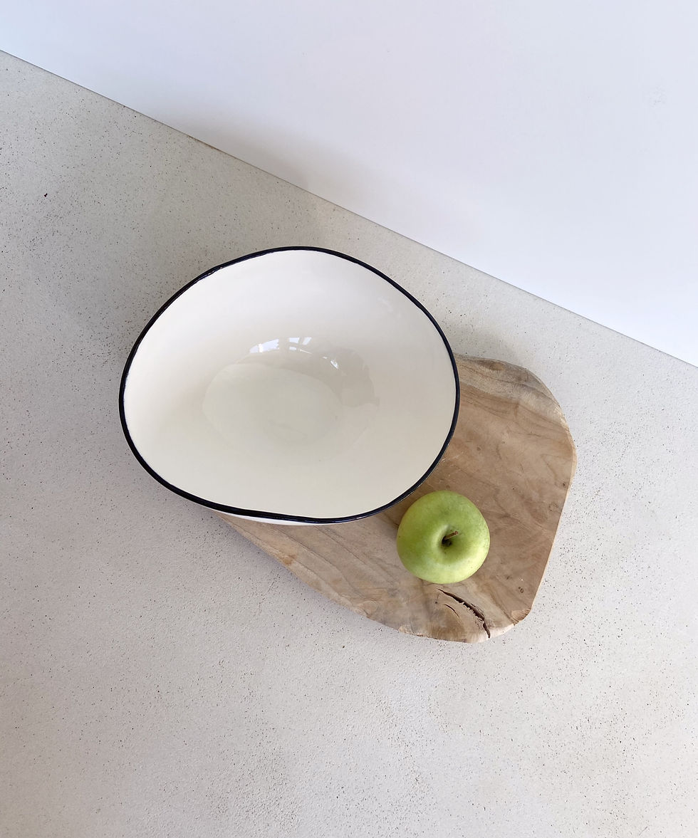 Miniature : Saladier Porcelaine Liseret Noir