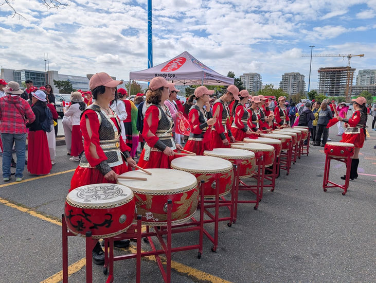 Drummers at Canada Day Drumming, Richmond, BC