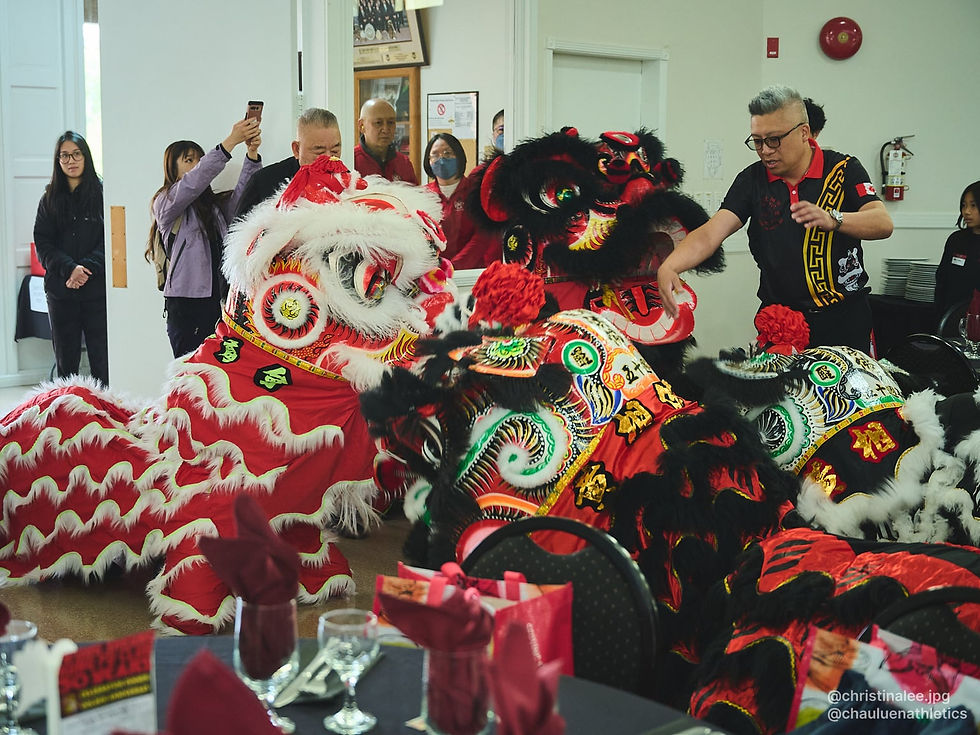 Two pairs of lions meet between Chau Luen Athletics and Wong Sheung Kung Fu