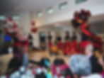 Lion dancers and percussionists
