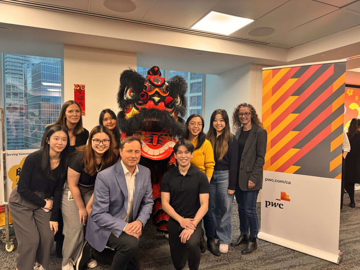Lion dance at PwC HQ in Vancouver with Ian Heine.