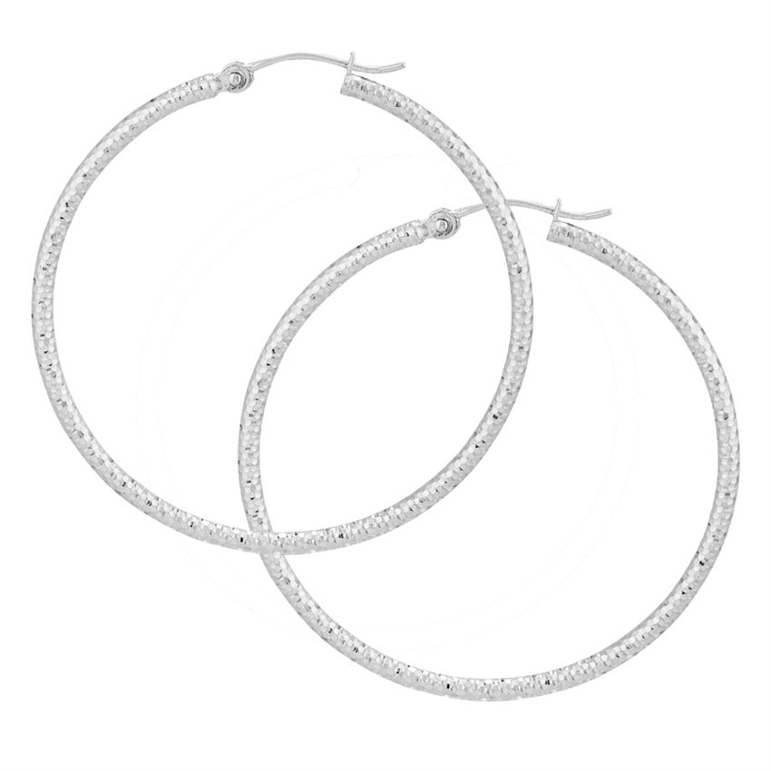 Thumbnail: Diamond Cut Textured Hoops