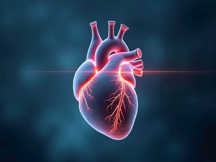 Abstract data visualization representing cardiac health improvements