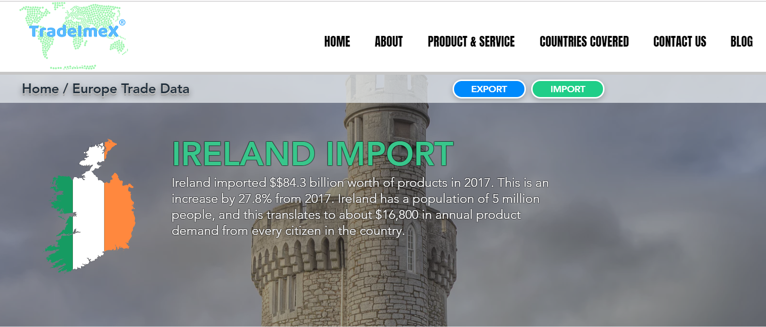 Ireland Import Data Ireland Import Statistics Ireland Customs Data