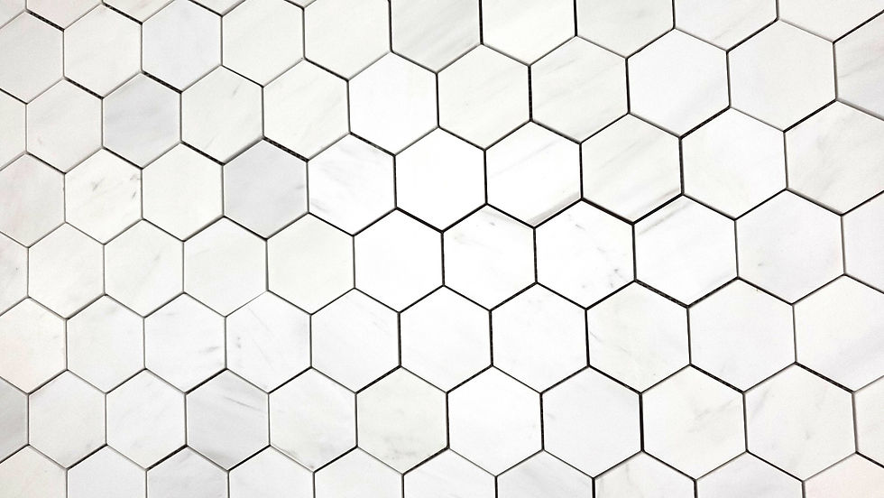 Miniature : 3'' Hexagon Dolomit Honed Marble