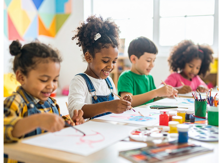 kids doing an art activity