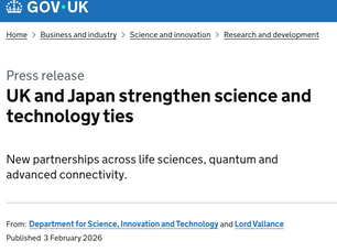 UK and Japan strengthen science and technology ties