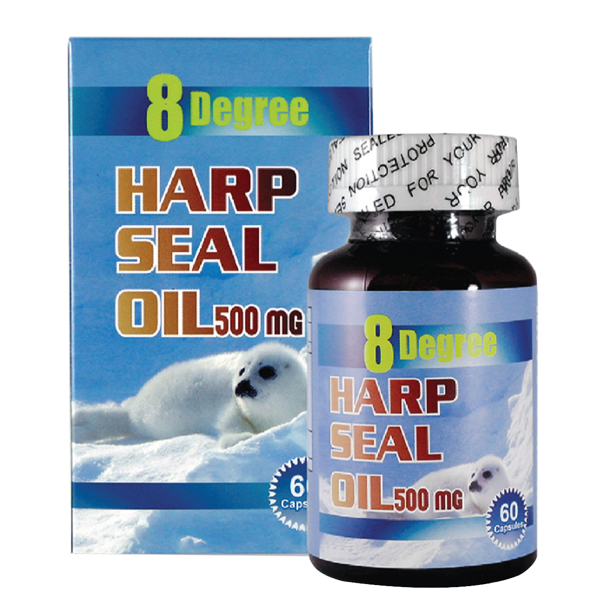8度™ - 海豹油丸 60粒裝-加拿大製造【2樽優惠裝】買2樽送1樽