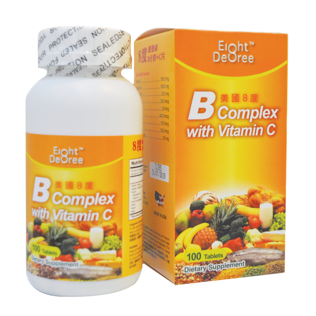 Eight Degree - Vitamin B Complex + C 100 Tablets