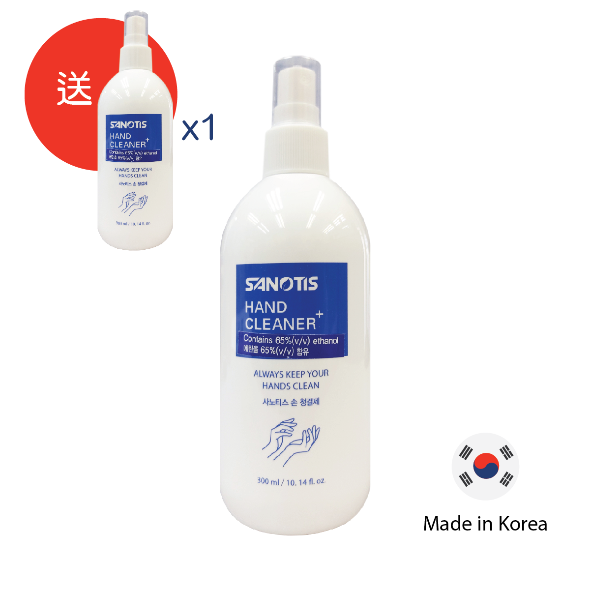 Sanotis - 65% 酒精搓手消毒噴霧 300ml_買一送一優惠