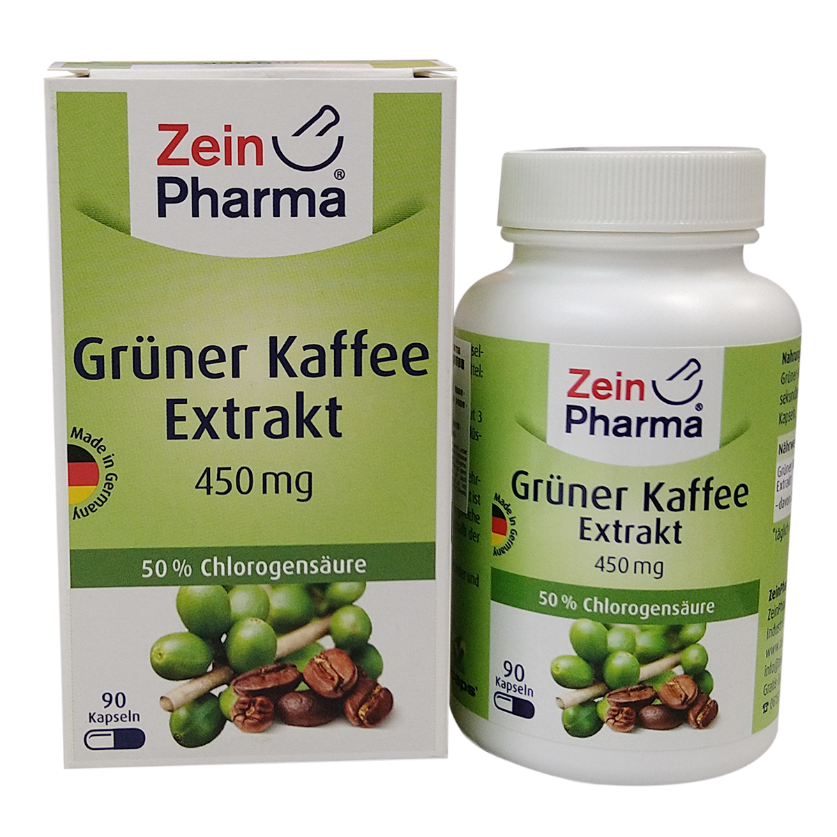 Zein Pharma - 純天然綠咖啡豆精華_450毫克_膠囊