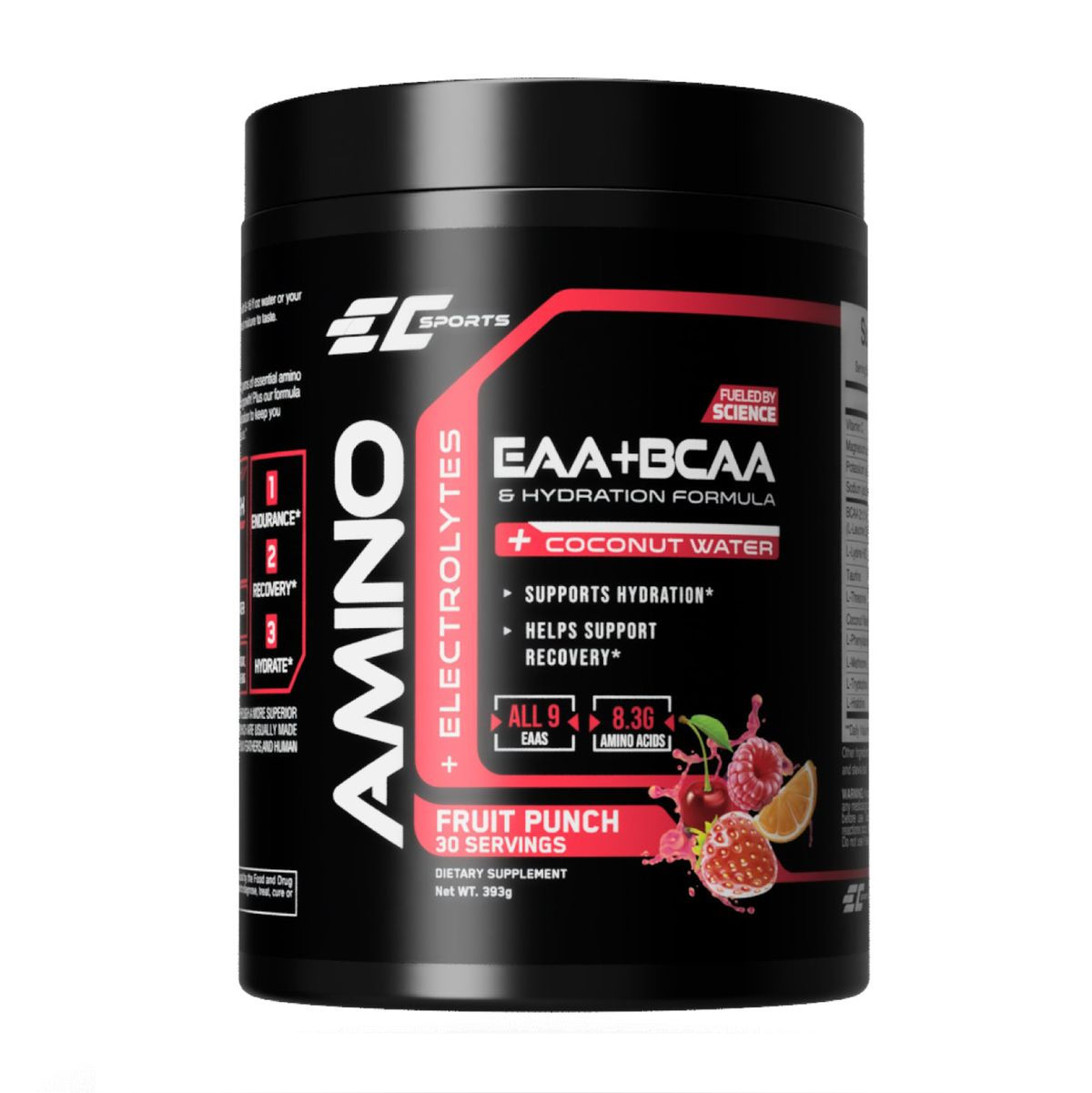 EC SPORTS Amino EAA 必需氨基酸 + BCAA支鏈氨基酸 增肌粉393g(什果賓治口味)
