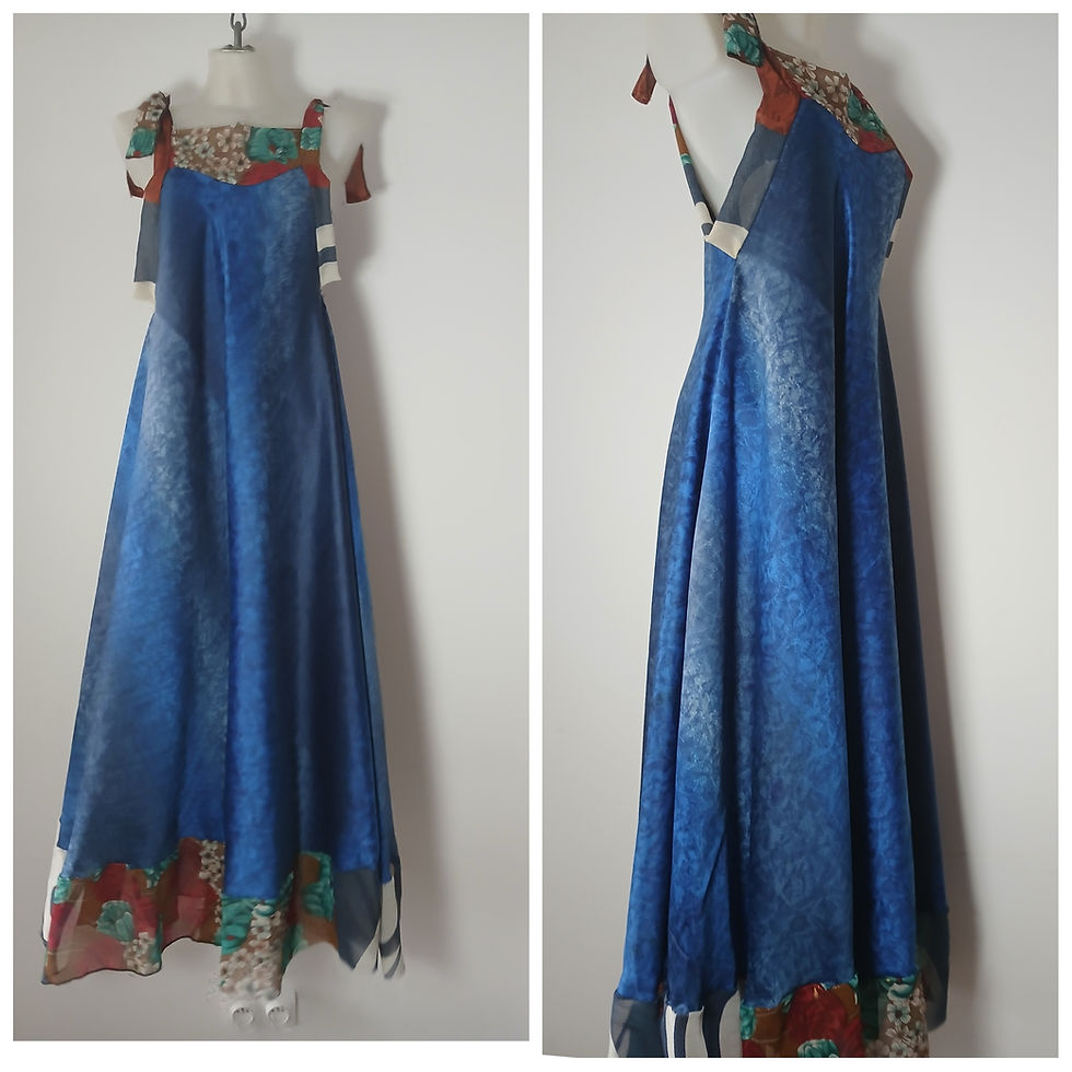 Thumbnail: Sky Blue Playsuit with Georgette printed Hem