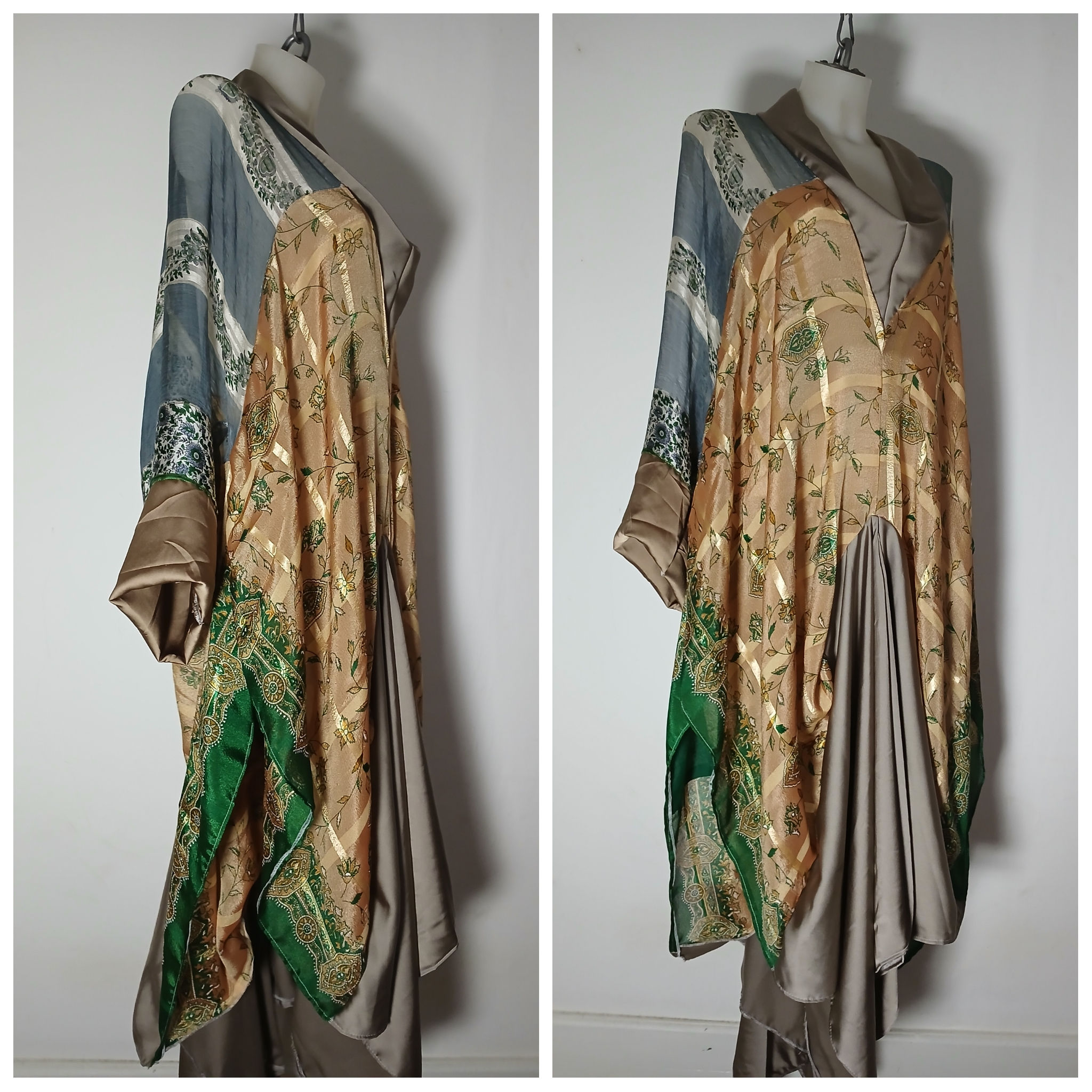 Long draping Indian Silk Kaftan Dress