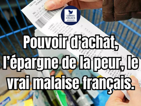 Pouvoir d’achat, l’épargne de la peur, le vrai malaise français.