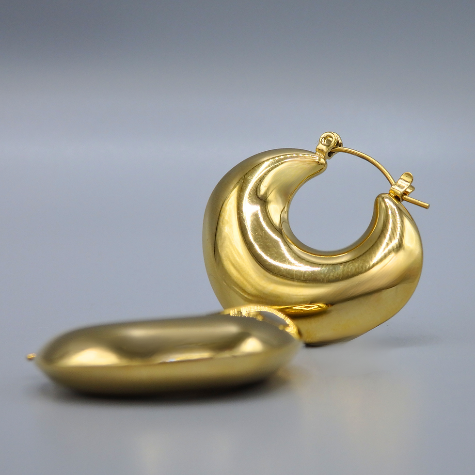 Thumbnail: Pillow Hoops in Gold