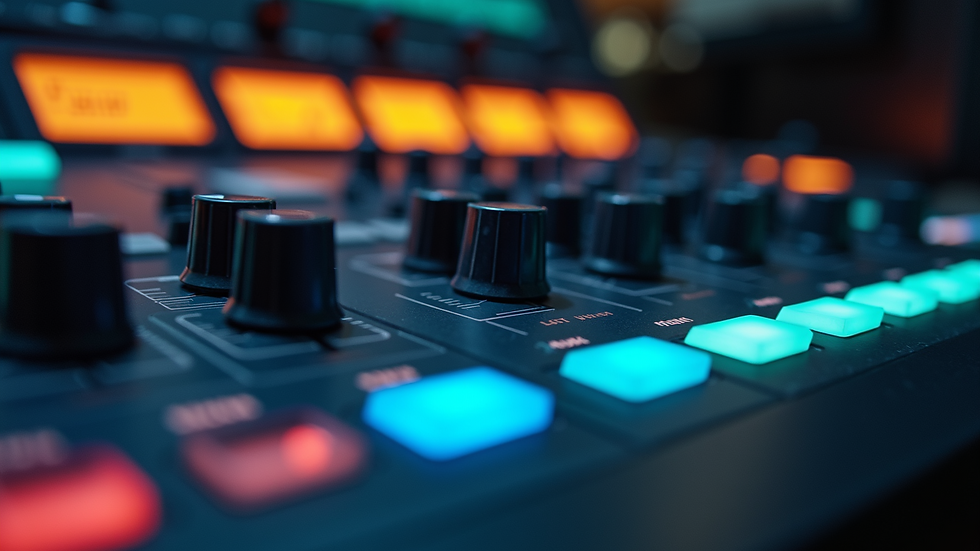 High angle view of a digital music interface