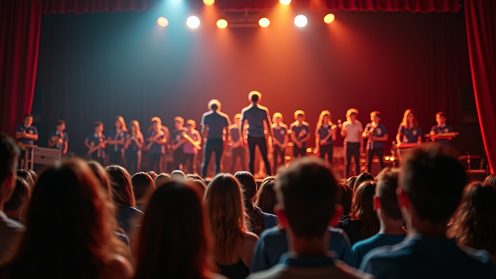 Eye-level view of a school concert featuring student performers