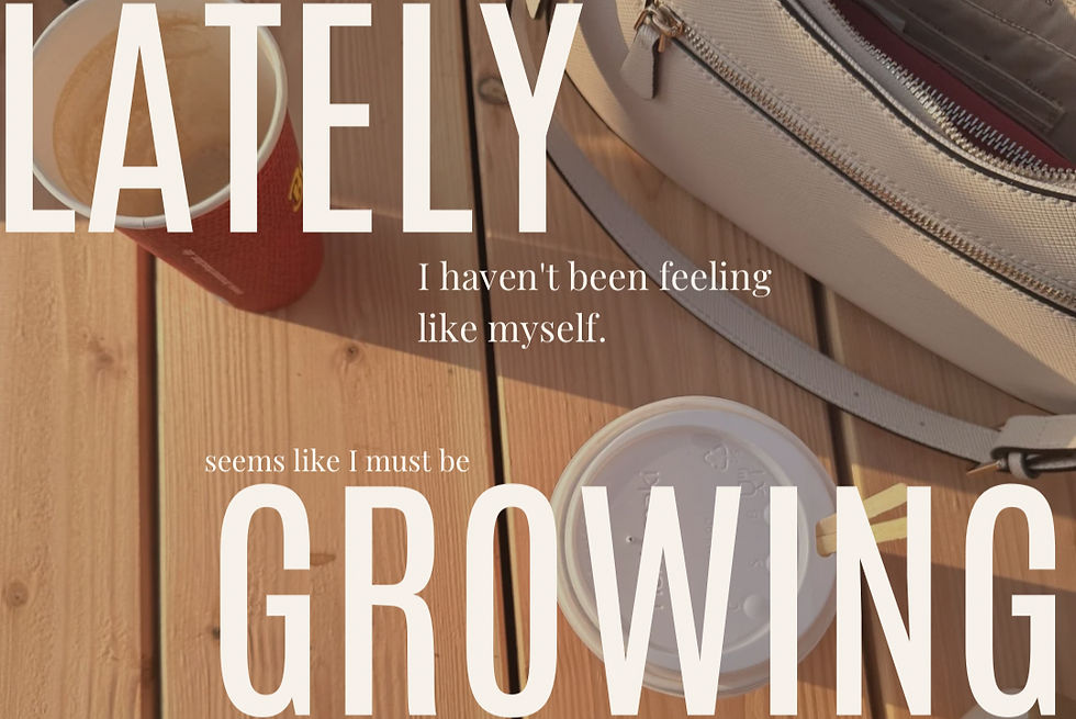 Aesthetic editorial design featuring the quote "Maybe you're not lost, maybe you're just growing" in a warm, minimalist wellness aesthetic.