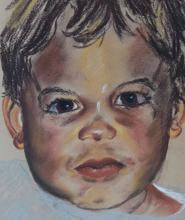 Portrait enfant pastel cadeau anniversaire Normandie Calvados Cheux