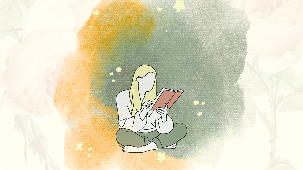 Personne assise en train de lire, absorbée dans ses pensées, pour illustrer l’état naturel d’hypnose.