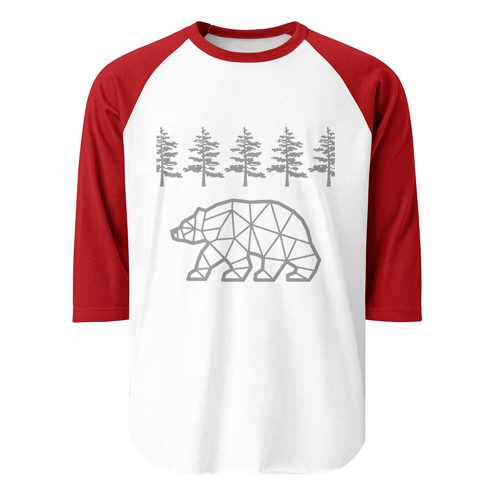 Thumbnail: 3/4 sleeve raglan shirt Mosaic Bear and Trees