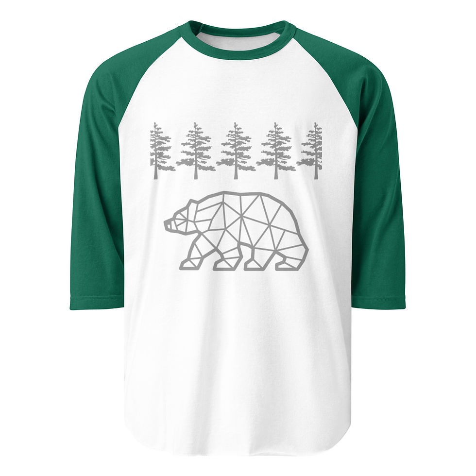 Thumbnail: 3/4 sleeve raglan shirt Mosaic Bear and Trees