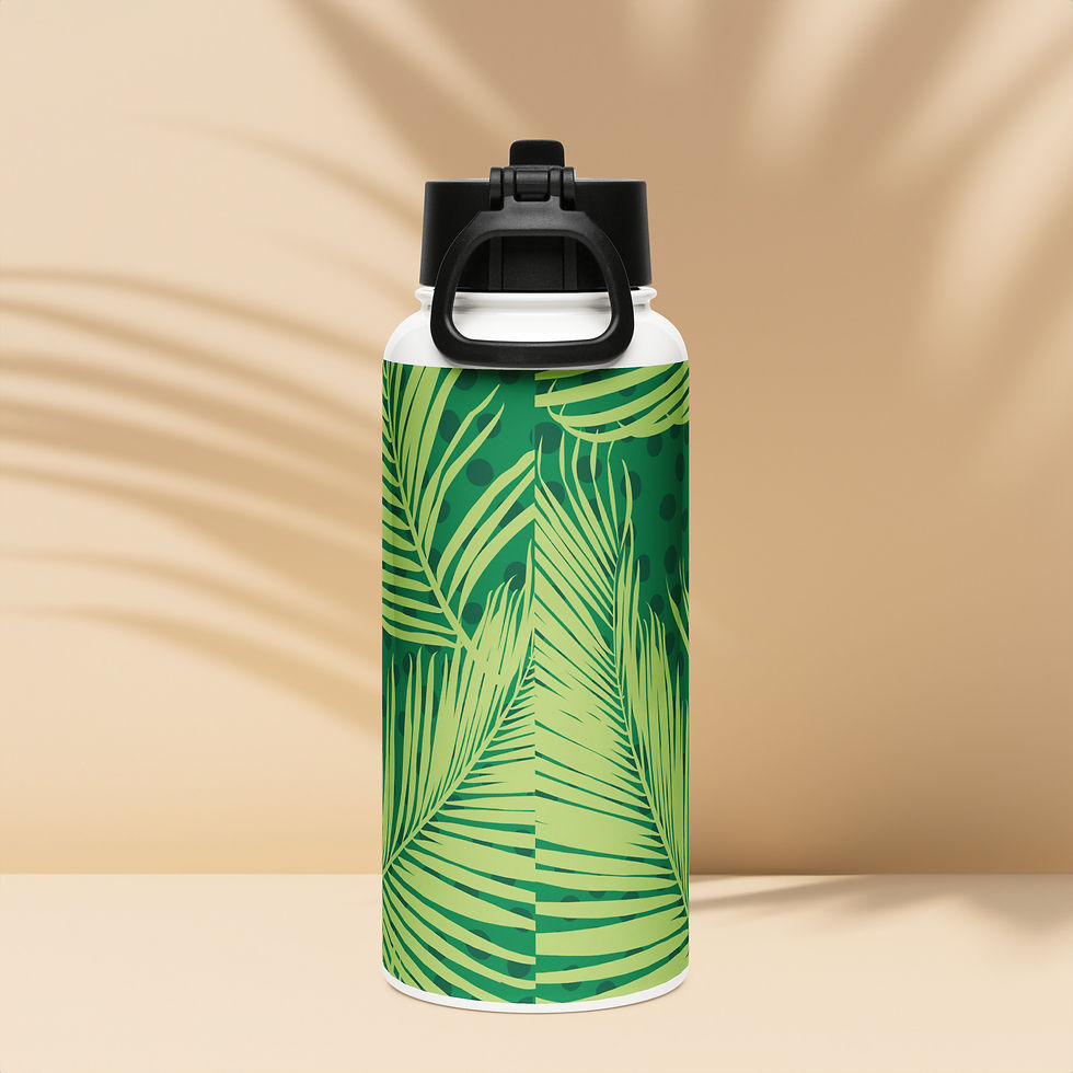 Stainless steel water bottle with a straw lid