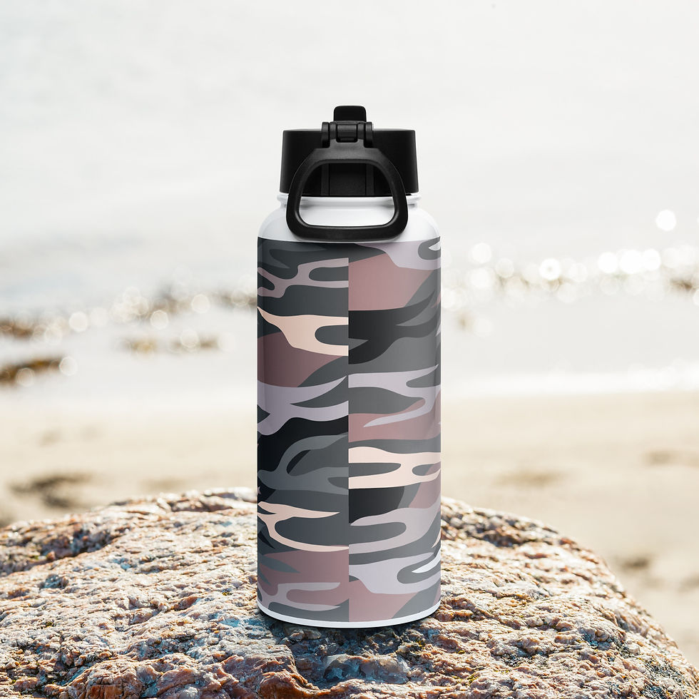 Stainless steel water bottle with a straw lid