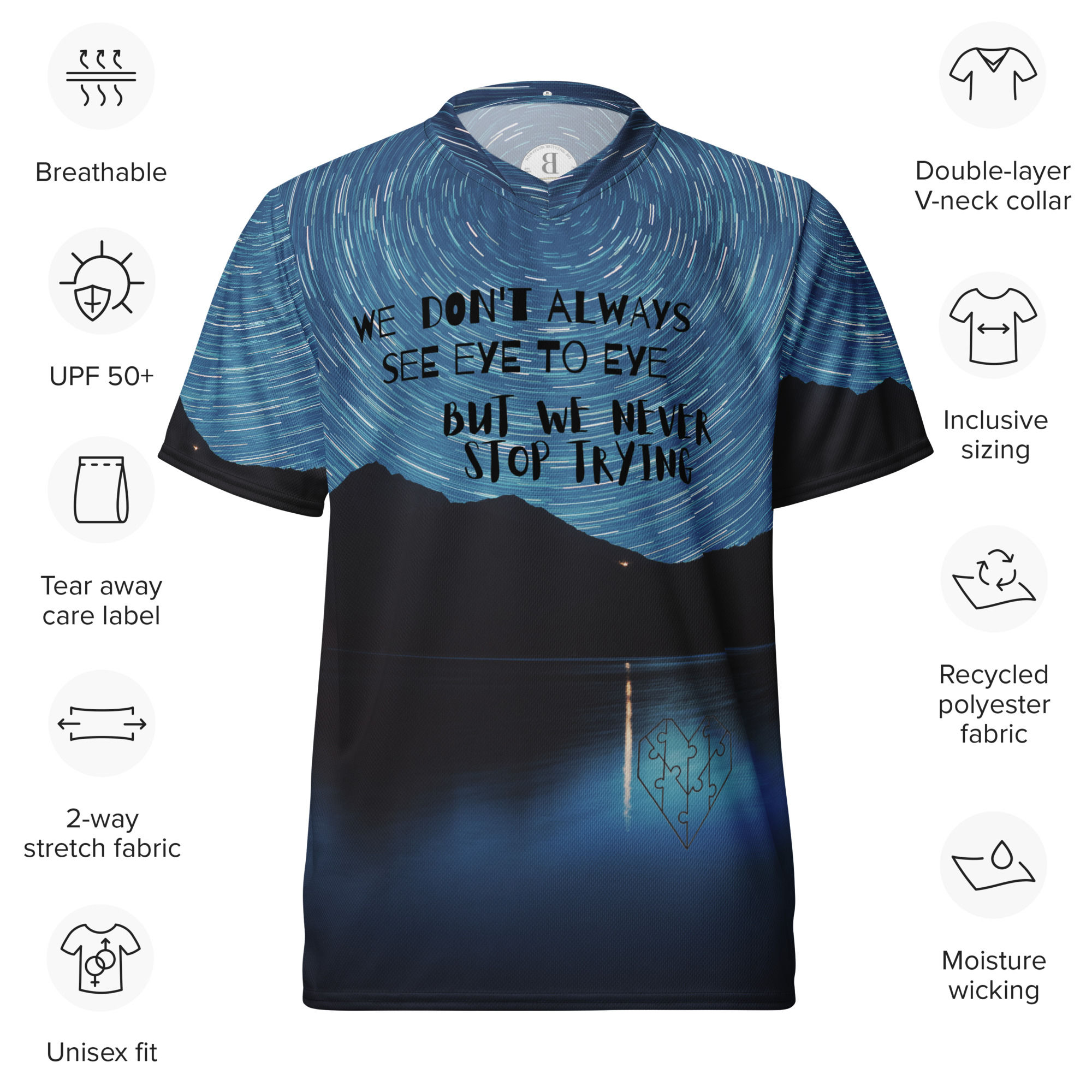 Recycled unisex sports jersey