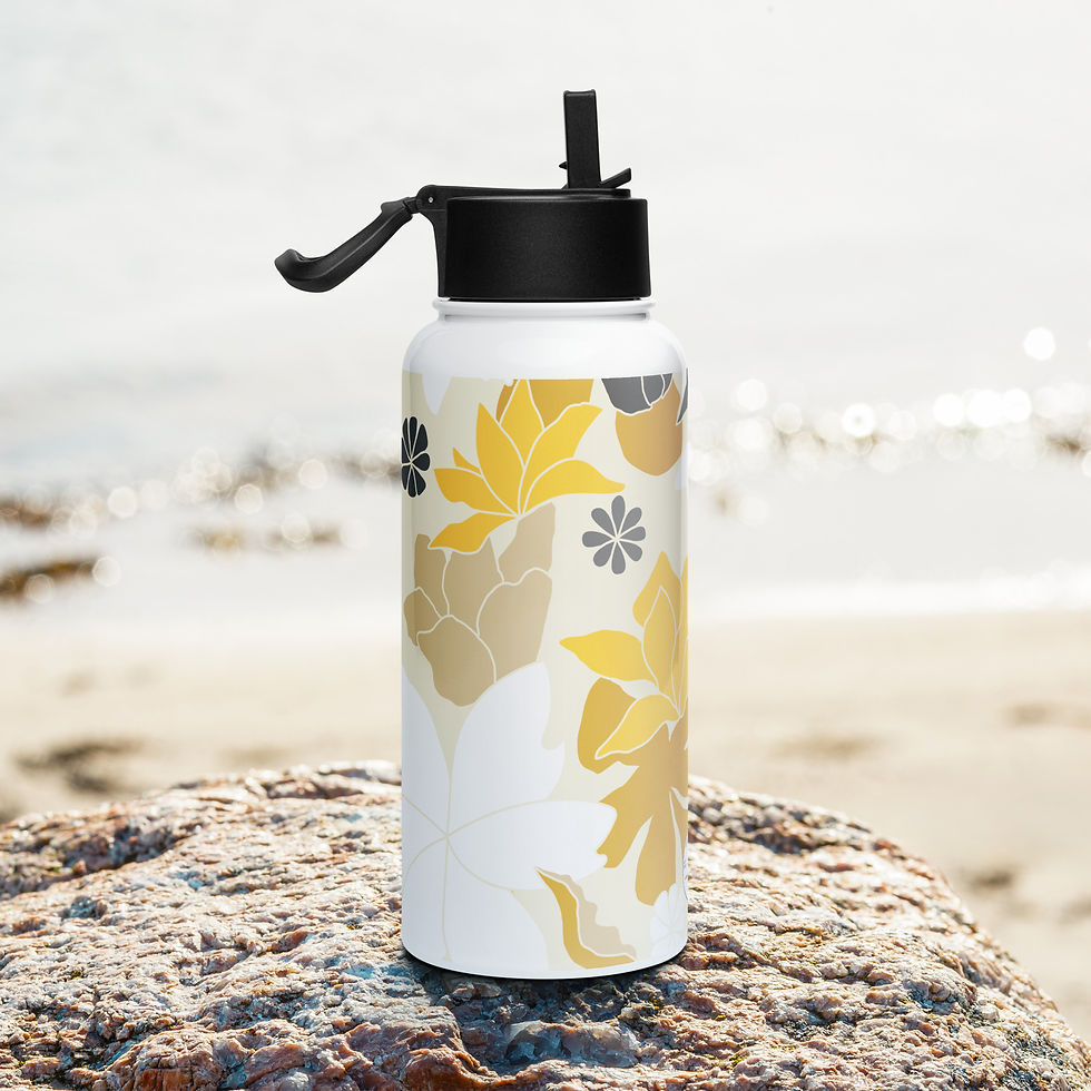 Thumbnail: Stainless steel water bottle with a straw lid