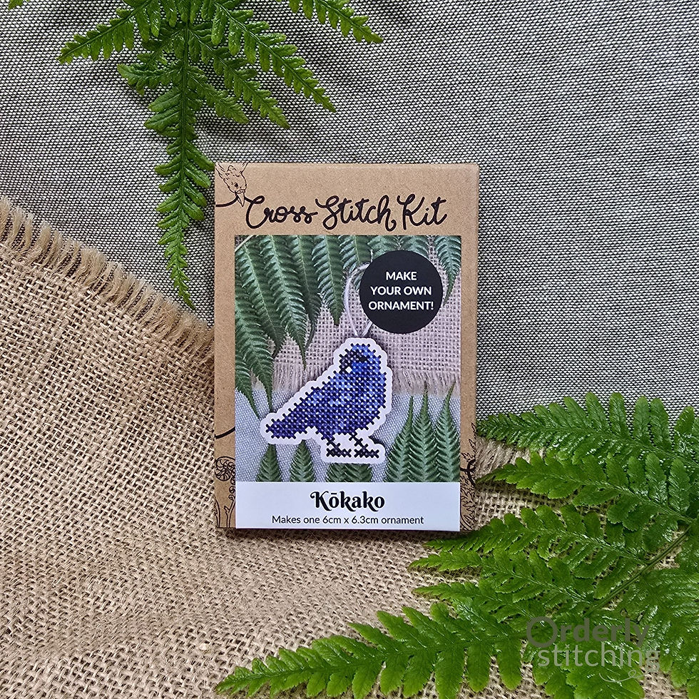 Thumbnail: Kōkako - Cross Stitch Ornament Kit