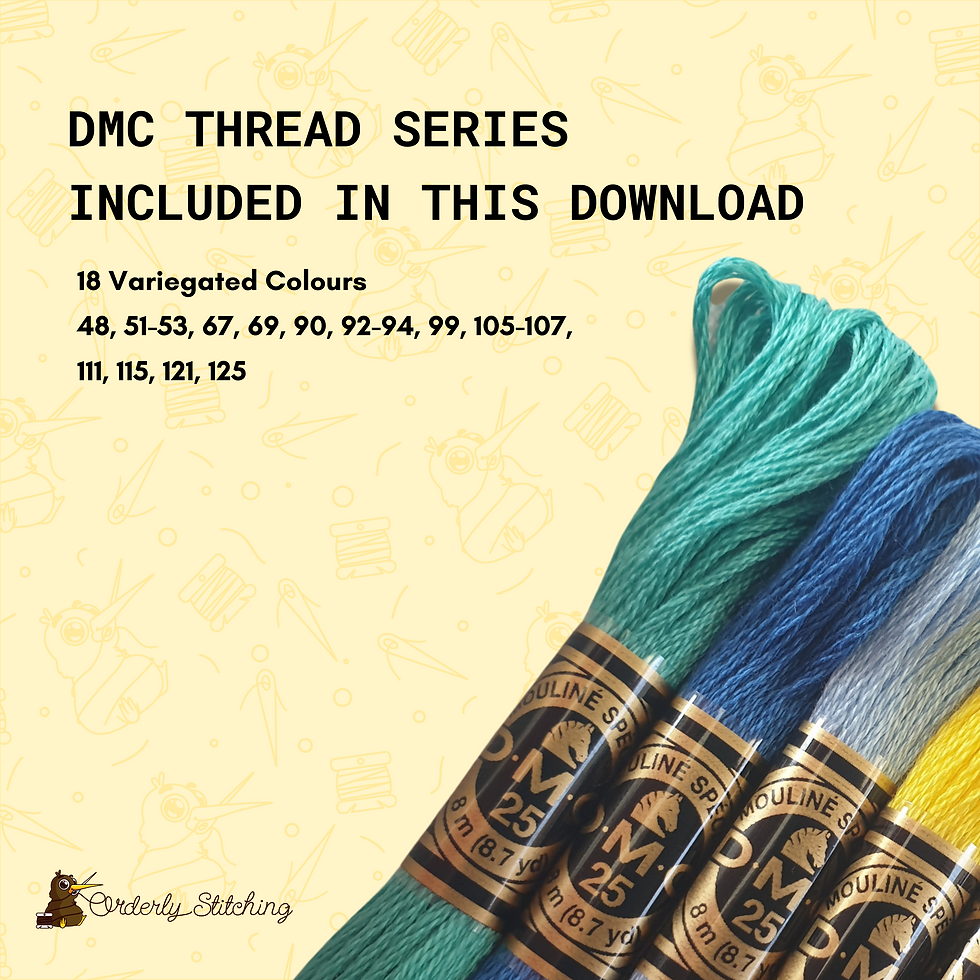 Thumbnail: PDF Printable index cards (71x115mm) designed for DMC Variegated Thread Colours