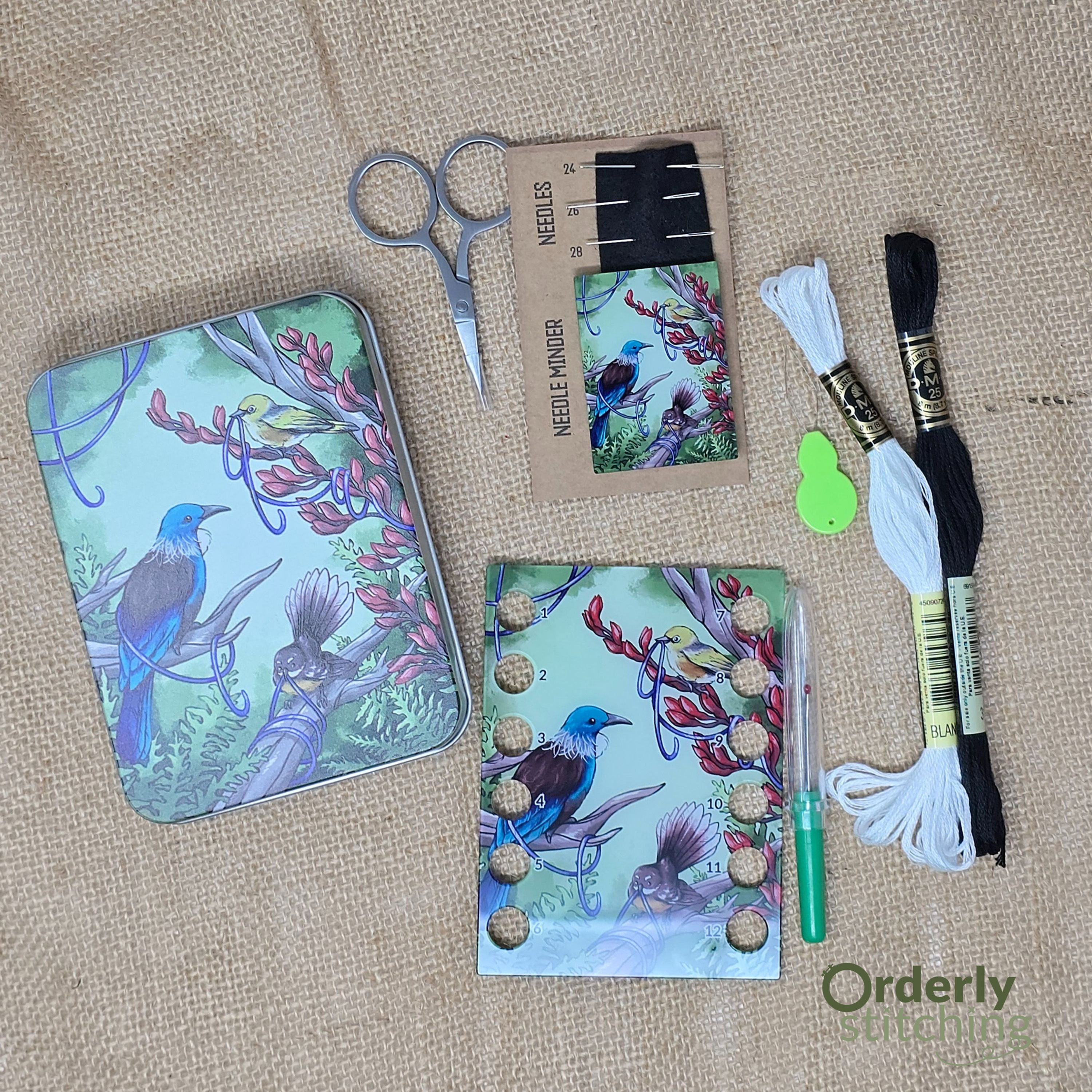 Stitcher's Essentials Tin – NZ Forest Birds