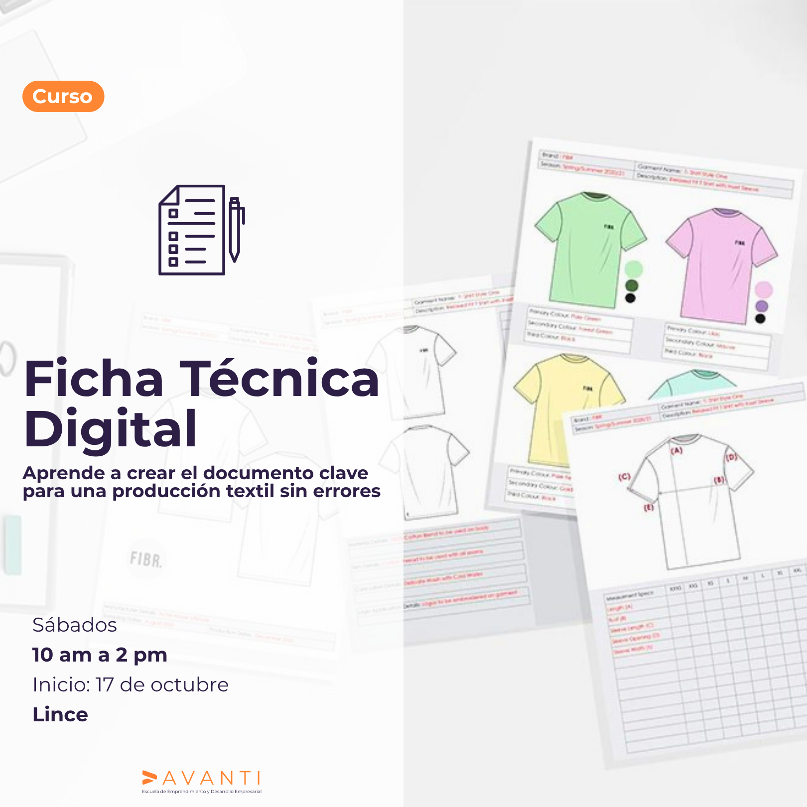 Ficha técnica textil digital