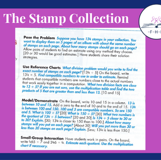 Images of 2 of story problem featuring a stamp collection.