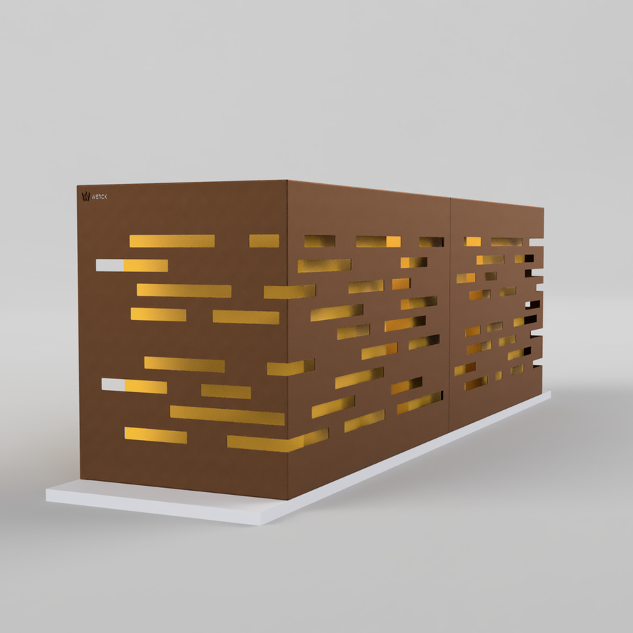 Sopkärlsskydd i svenskt corten 100x375x125