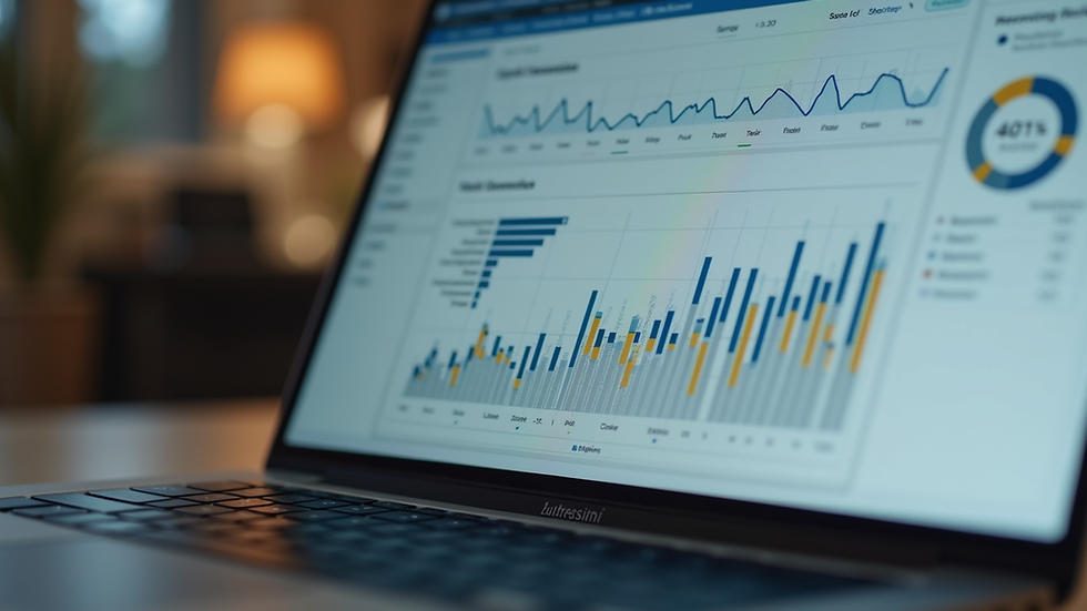 Close-up view of a laptop screen showing workforce management software dashboard