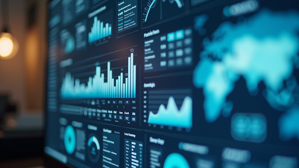 Close-up view of a computer screen showing workforce analytics dashboard