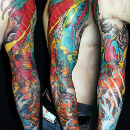Japanese Tattoo, Pacific Ave. Tattoo, Aldersyde Tattoo, Color Tattoo, Ten Speed Tattoo, Deadly Tattoo