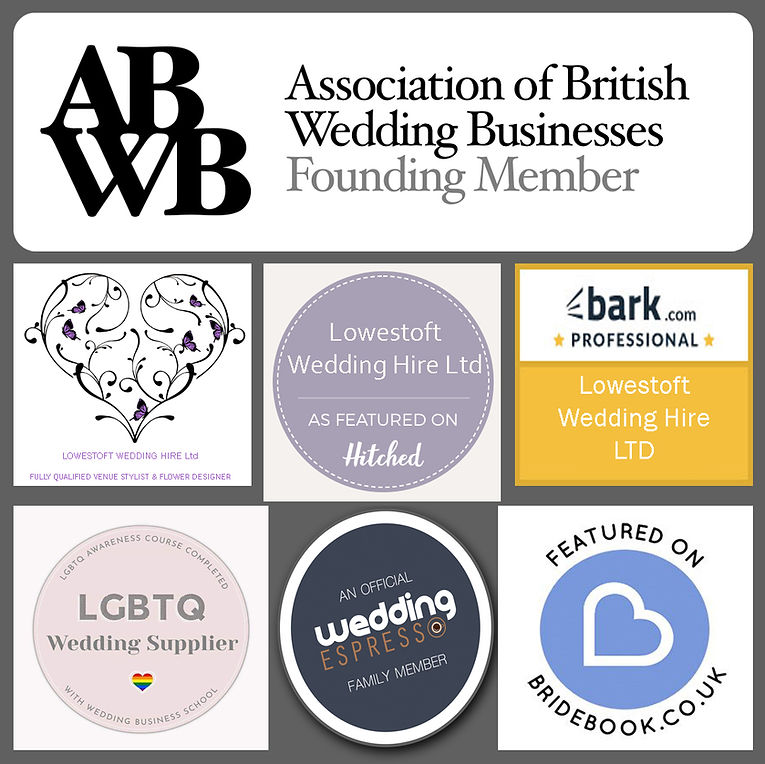 lowestoft wedding hire, bark professional, as featured on hitched, hitched weddings, lgbtq wedding supplier, love is love, wedding expresso family, bride book, as featured on bride book, guide for brides, winners