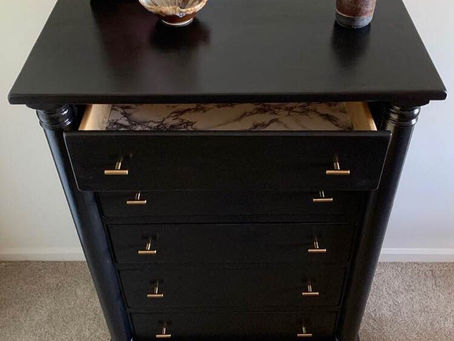 Beautifully Refinished Modern, Wood 5-Drawer Dresser