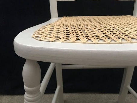 Old Ladder-Back Wooden Chair with Cane Seat