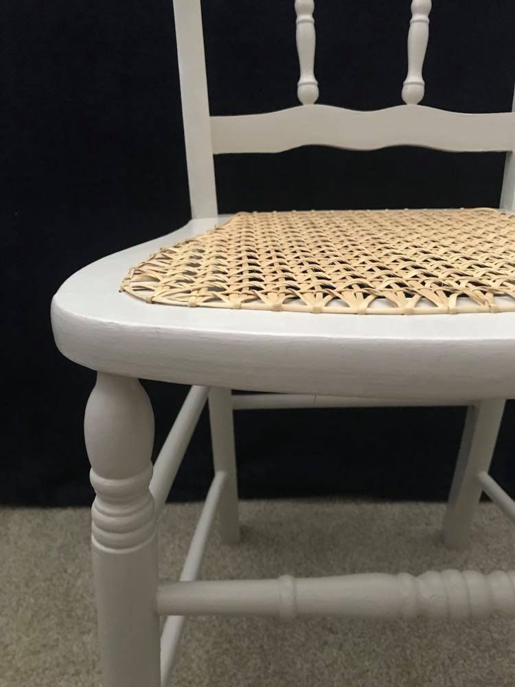 Old Ladder-Back Wooden Chair with Cane Seat