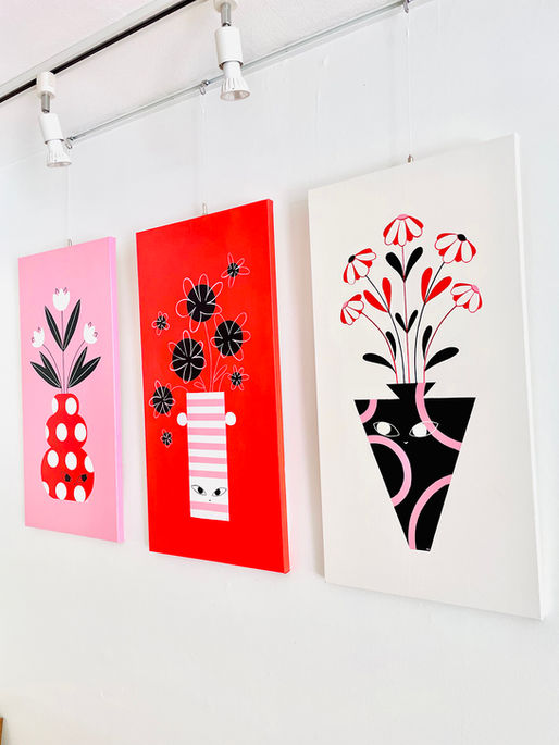 ギャラリーカフェに展示されたアート作品