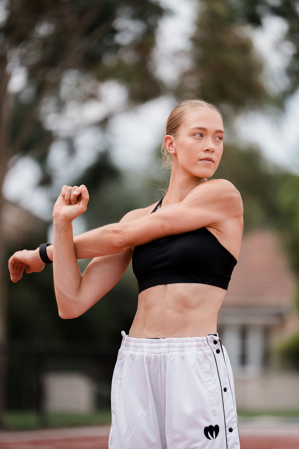 Tear Away Track Pants - White with black stripes