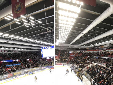 Ice arena climate control with textile ducts