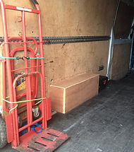 Moving trolley in back of van