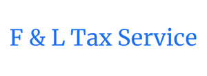 F & L Tax Service in Blue Writing