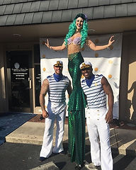 Mermaid stilt walkers